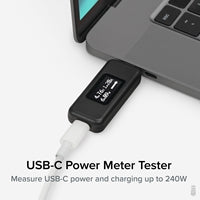 Plugable USB-C Power Meter 240W EPR OLED Bidirectional Tester Plugable USB-C Power Meter 240W EPR OLED Bidirectional Tester